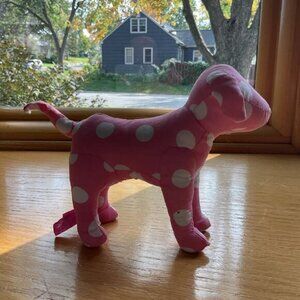 Victorias Secret Pink Polka Dot Plush Stuffed Beanie Dog